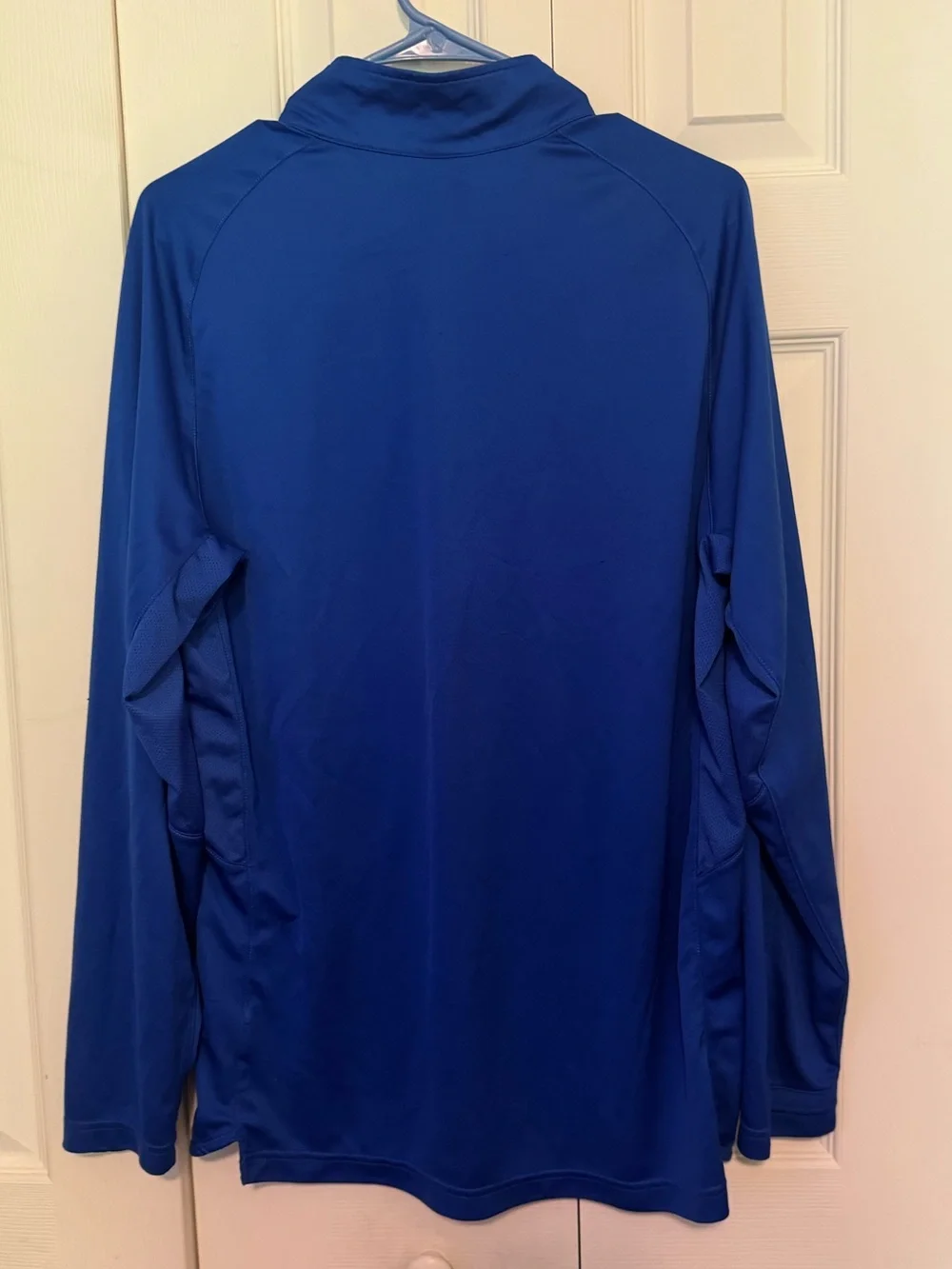 Men's Nike Blue Quarter-Zip Athletic Pullover with White Swoosh, Size Large